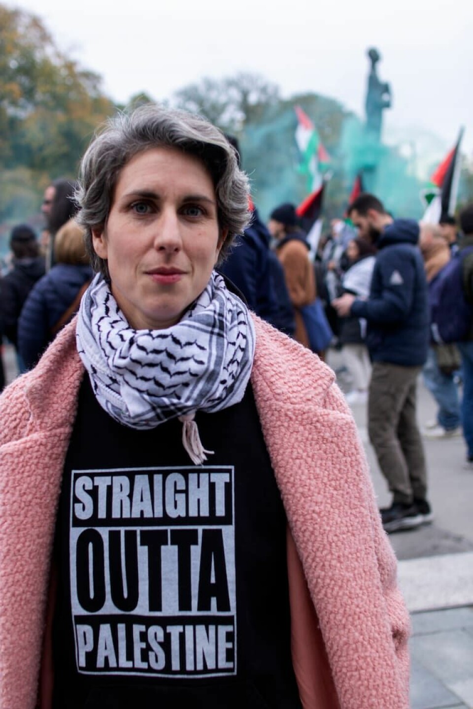 Line Khateeb er leder i Palestinakomiteen. Demo