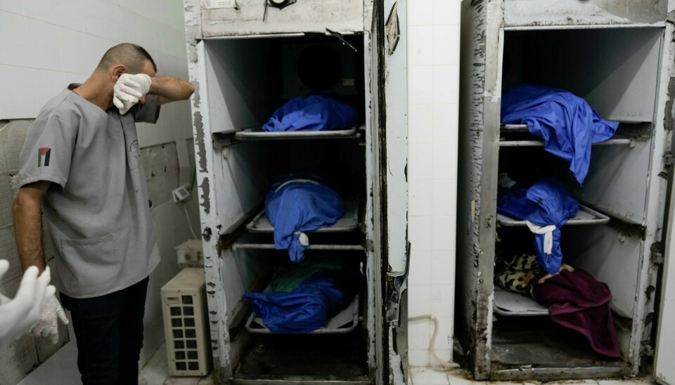 Likene av palestinere som ble drept av israelske styrker under en operasjon torsdag, er plassert på likhuset i Tulkarm. Likene av palestinere som ble drept av israelske styrker under en operasjon torsdag, er plassert på likhuset i Tulkarm. Foto: Majdi Mohammed / AP / NTB