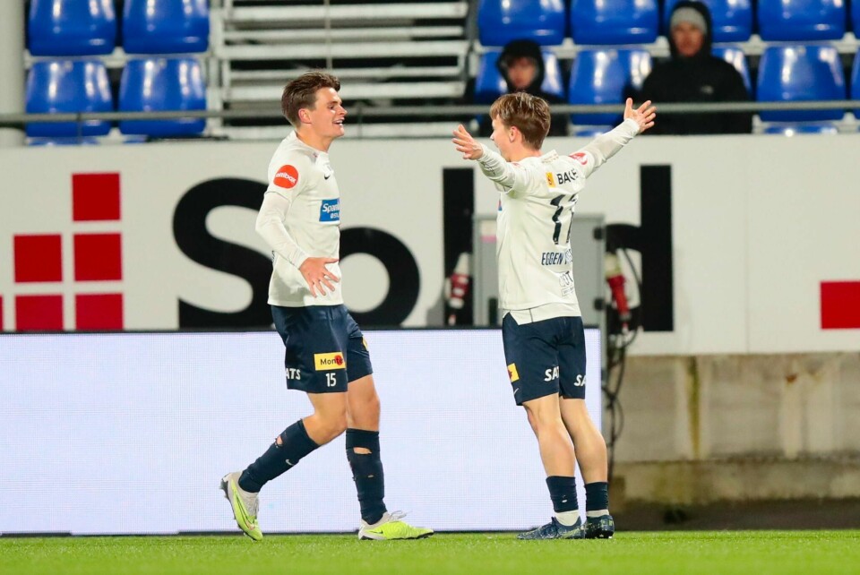 Rasmus Eggen Vinge (t.h.) sikret ett poeng bort emot Sarpsborg 08. Rasmus Eggen Vinge sikret ett poeng bort emot Sarpsborg 08. Foto: Christoffer Andersen / NTB