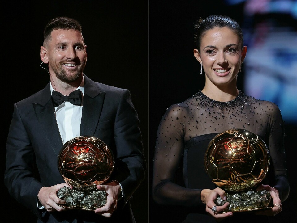 Lionel Messi (t.v.) og Aitana Bonmati ble kåret til verdens beste spillere i Paris. Lionel Messi (t.v.) og Aitana Bonmati ble kåret til verdens beste spillere i Paris.