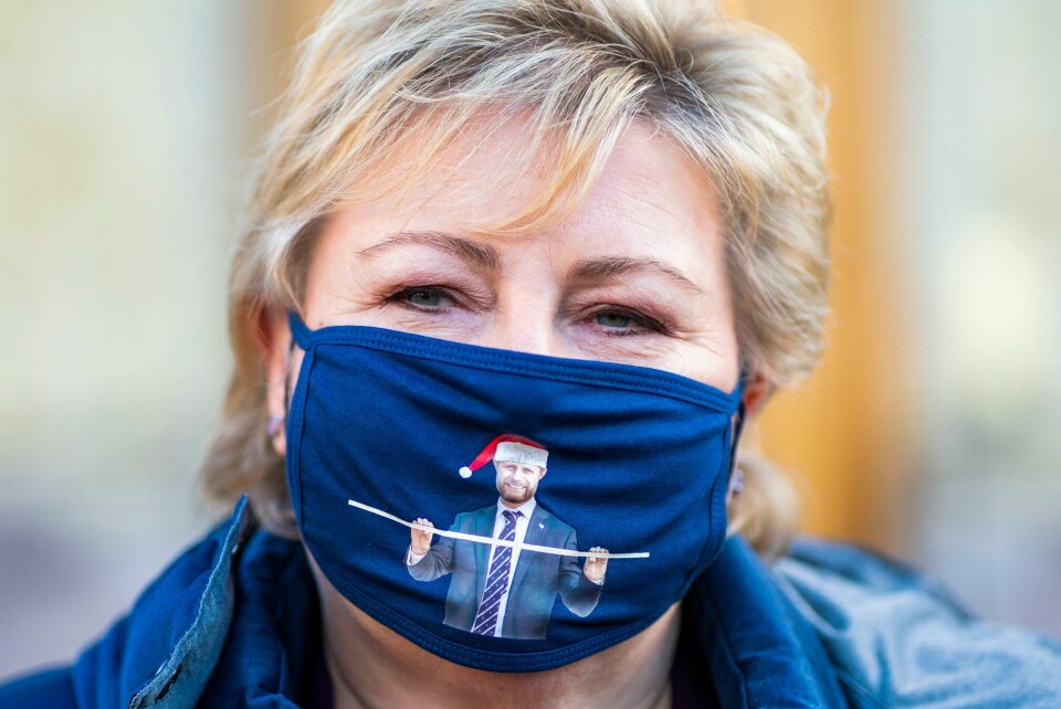 Det har vært taust i Høyre om en etterfølger etter Erna Solberg. Rogalands fylkesleder peker på Bent Høie – og forteller at krefter i Oslo gjør det samme. Høyre-leder Erna Solberg må feire jul alene – i karantene. Foto: Håkon Mosvold Larsen / NTB