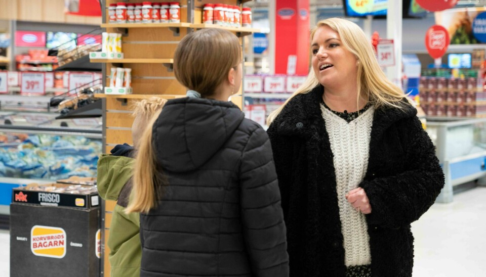 FAMILIEN LA HANDLETUREN TIL NORDBY SUPERMARKET: En meget lønnsom julehandel Contentannonse for Nordby Supermarket.