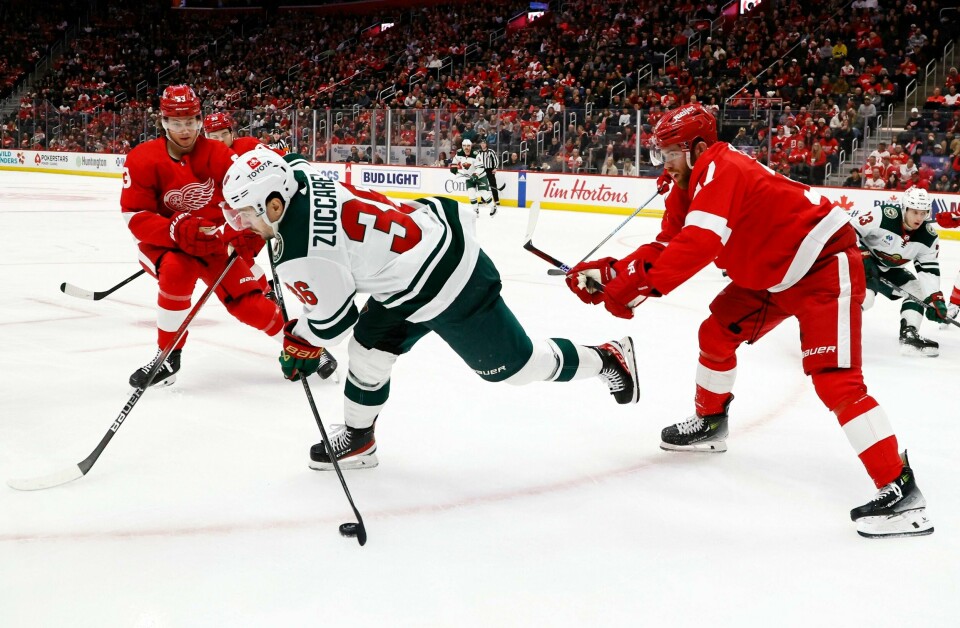 Mats Zuccarello og Minnesota Wild gikk på sitt sjuende strake tap mot Red Wings. Mats Zuccarello og Minnesota Wild gikk på sitt sjuende strake tap mot Red Wings. Duane Burleson / AP /NTB