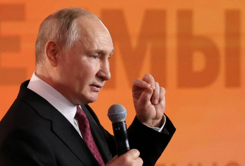 Man må skille mellom intensjon om folkemord og Vladimir Putins krigspropaganda, selv om skillet kan være vanskelig, sier ekspert. Russian President Vladimir Putin delivers a speech during a ceremony awarding the prize winners of a civic engagement forum in Moscow, Russia, December 4, 2023. Sputnik/Mikhail Klimentyev/Pool via REUTERS ATTENTION EDITORS - THIS IMAGE WAS PROVIDED BY A THIRD PARTY.