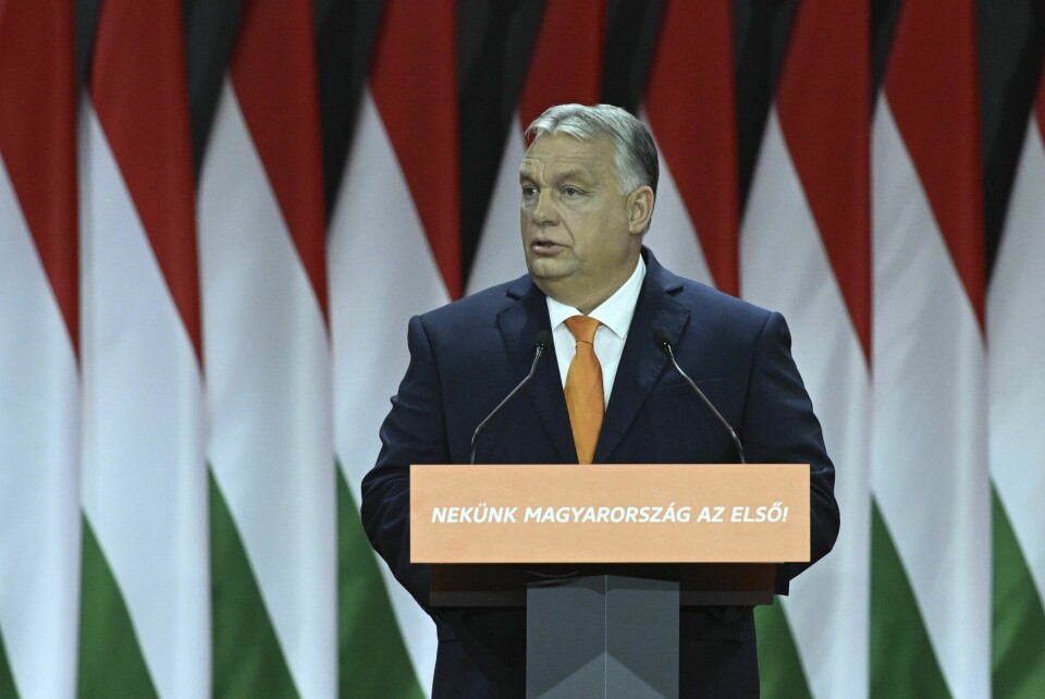 Ungarns Viktor Orban krever at EU-medlemskap for Ukraina ikke blir tema på neste toppmøte i EU. Ungarns statsminister Viktor Orbans siste lovforslag er regnet som et forsøk på å tie politiske motstandere. Foto: Szilard Koszticsak / AP / NTB