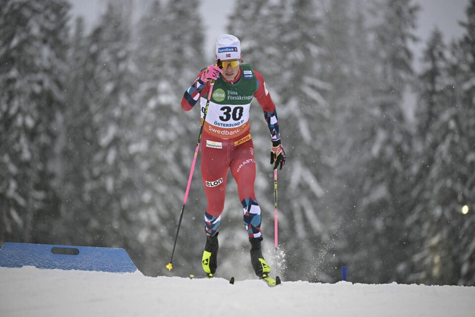 Johannes Høsflot Klæbo i aksjon i Östersund lørdag. Johannes Høsflot Klæbo i aksjon i Östersund lørdag.