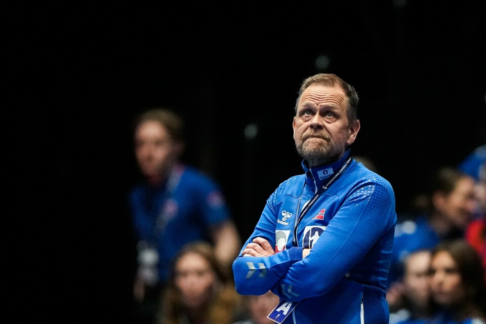 Norges landslagssjef Thorir Hergeirsson under VM-kampen i håndball mot Frankrike. Foto: Beate Oma Dahle / NTB Norges landslagssjef Thorir Hergeirsson under VM-kampen i håndball mot Frankrike. Foto: Beate Oma Dahle / NTB