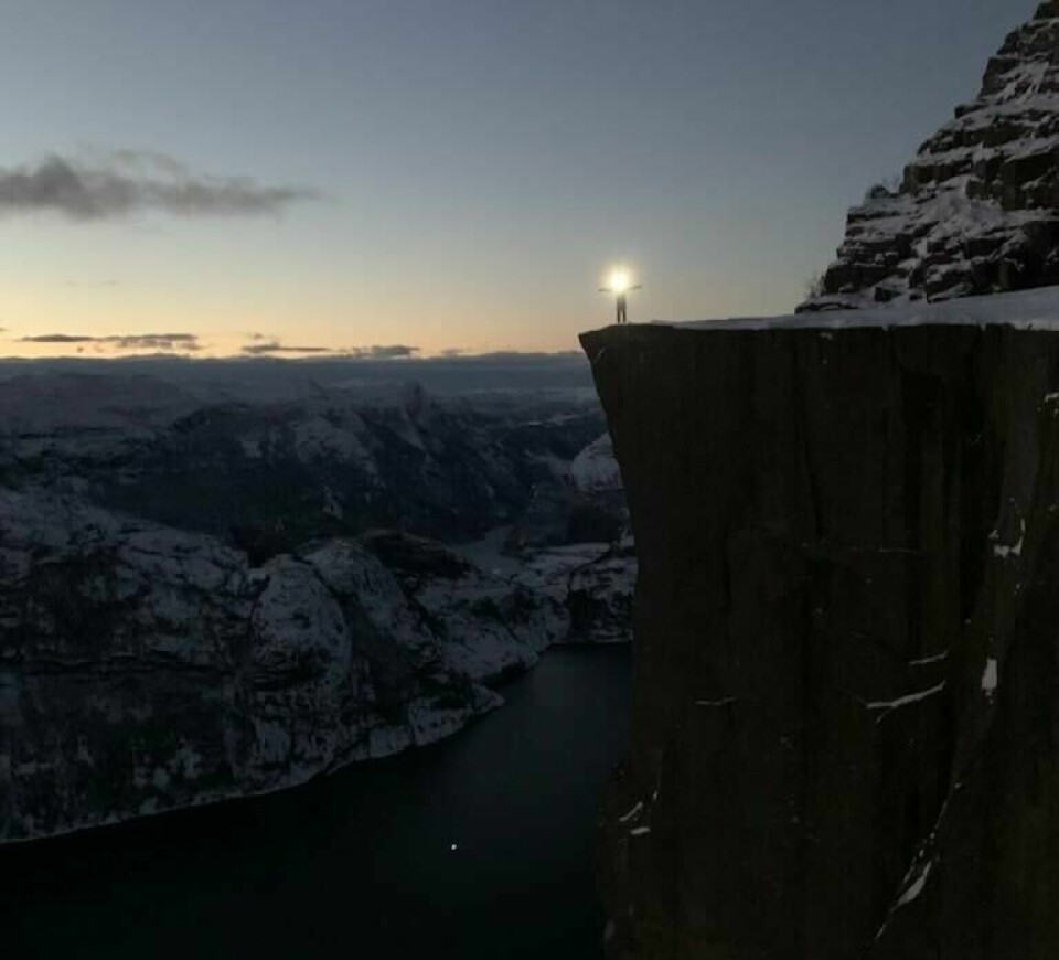 Per A. Thorbjørnsen foretrekker å ta turen til det ikoniske fjellplatået enten ved daggry eller i skumringen Per A. Thorbjørnsen foretrekker å ta turen til det ikoniske fjellplatået enten ved daggry eller i skumringen