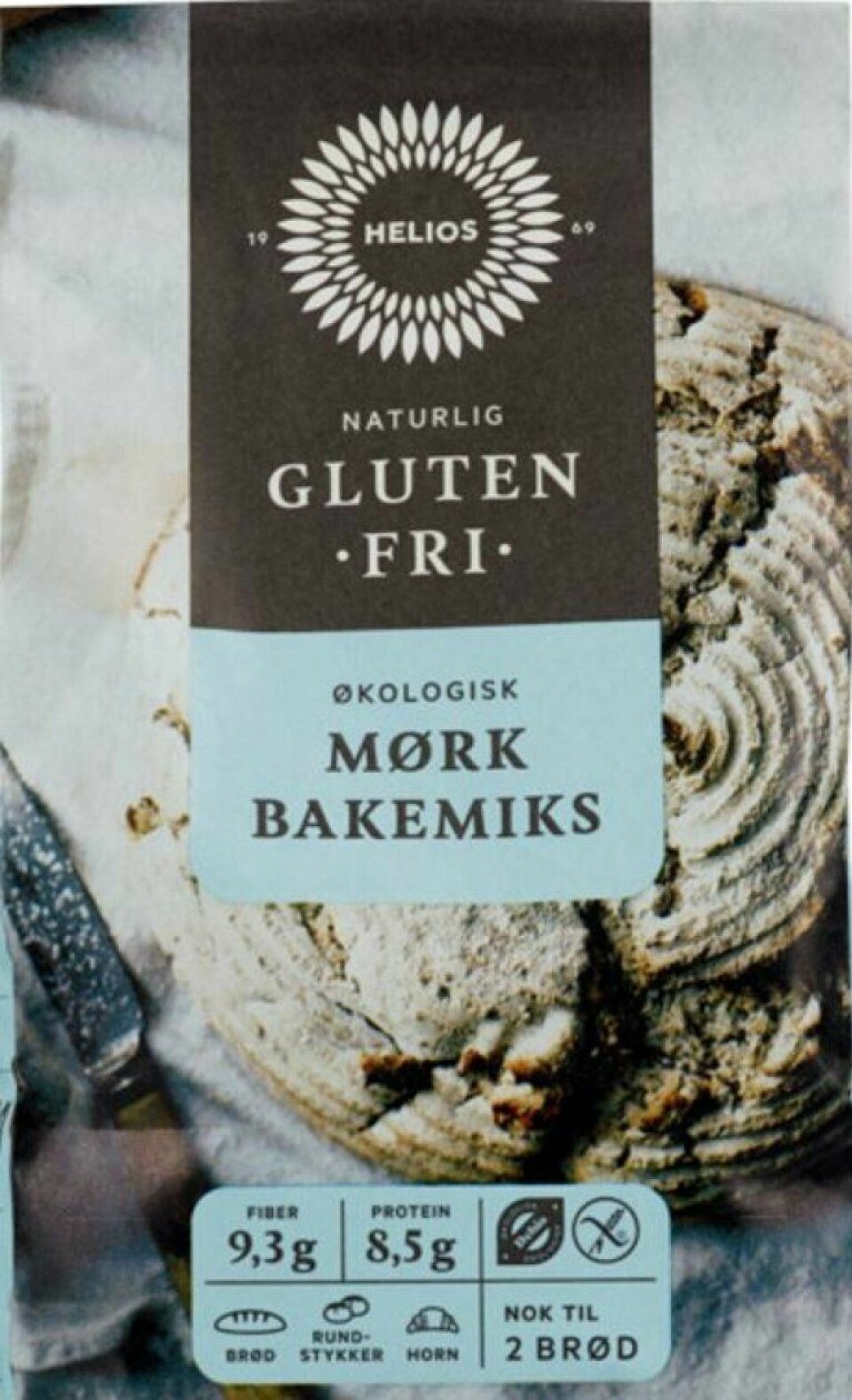 Midsona Norge AS trekker tilbake Helios økologisk mørk bakemiks og Helios økologisk lys bakemiks, begge glutenfrie. Det er funnet aflatoksiner over grenseverdi i ingrediensen rismel. Midsona Norge AS trekker tilbake Helios økologisk mørk bakemiks og Helios økologisk lys bakemiks, begge glutenfrie. Det er funnet aflatoksiner over grenseverdi i ingrediensen rismel. Foto: Mattilsynet / NTB