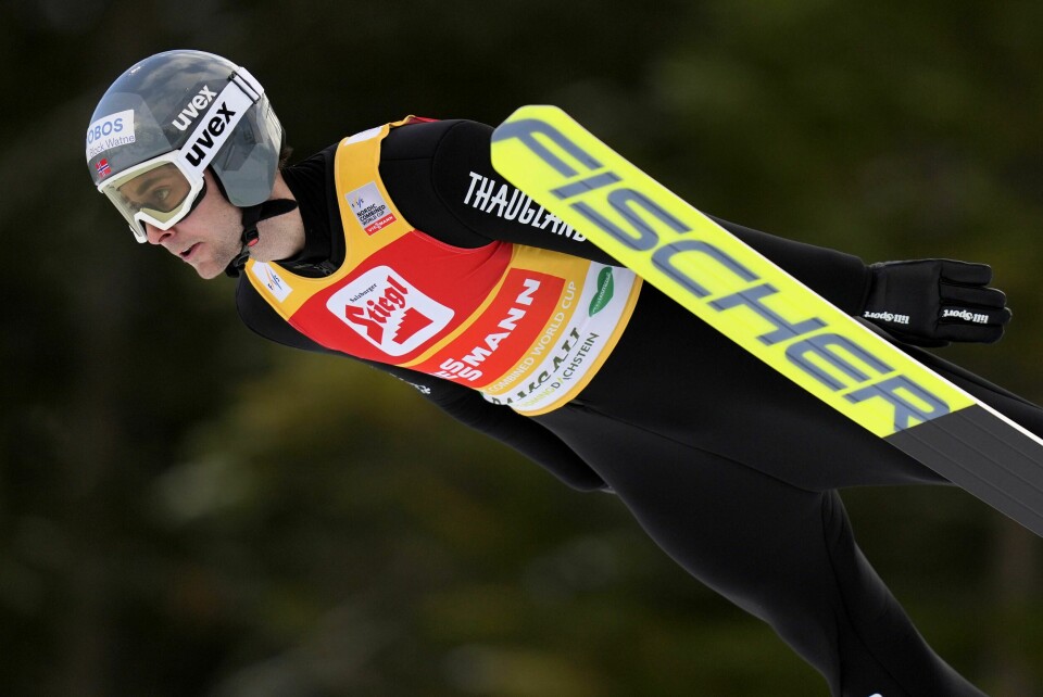 Jarl Magnus Riiber hoppet godt i Ramsau lørdag. Foto: Matthias Schrader / AP Photo / NTB Jarl Magnus Riiber hoppet godt i Ramsau lørdag. Foto: Matthias Schrader / AP Photo / NTB