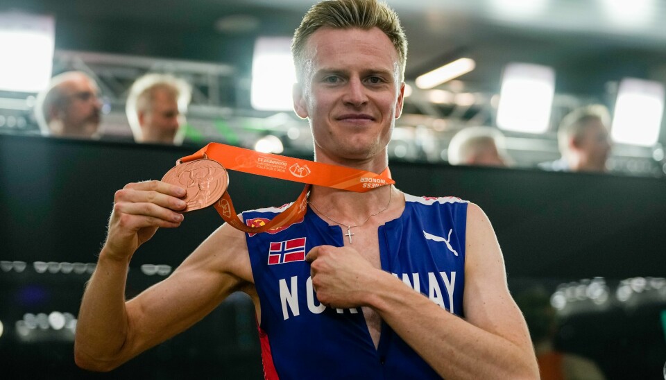 Narve Gilje Nordås tok bronse på 1500 meter i friidretts-VM 2023 på National Athletics Center i Budapest. Narve Gilje Nordås avslører overfor TV 2 at han har fått seg kjæreste. Foto: Beate Oma Dahle / NTB