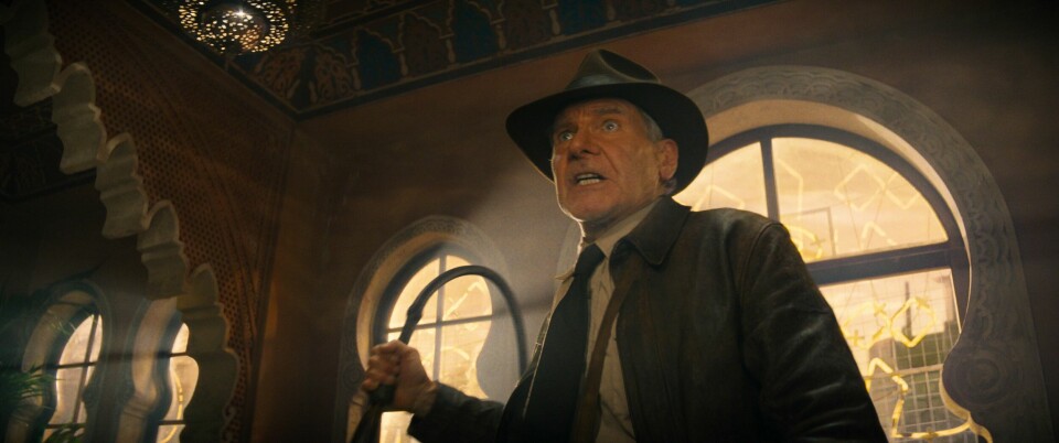 Harrison Ford som Indiana Jones svinger pisken igjen i «Indiana Jones and the Dial of Destiny». «Indiana Jones and the Dial of Destiny».