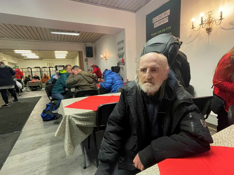 Jan Erik er på Evangeliesenteret to ganger i uken for å få matvarer. Jan