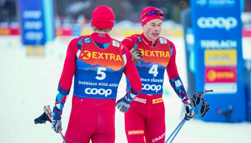 Harald Østberg Amundsen (t.h.) og Erik Valnes var best av de norske lørdag. Harald Østberg Amundsen (t.h.) og Erik Valnes var best av de norske lørdag. Foto: Terje Pedersen / NTB