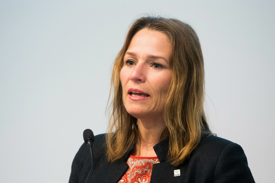 Oslo 20170124.Forbundsleder i Handel og Kontor Trine Lise Sundnes åpner LOs finanskonferanse i Oslo tirsdag formiddag.Foto: Håkon Mosvold Larsen / NTB scanpix Oslo 20170124.
Forbundsleder i Handel og Kontor Trine Lise Sundnes åpner LOs finanskonferanse i Oslo tirsdag formiddag.
Foto: Håkon Mosvold Larsen / NTB scanpix