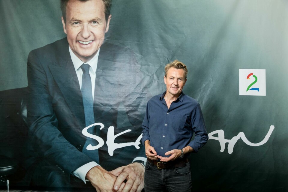 Fredrik Skavlan ved lanseringen av hans talkshow på TV2 i høst Fra TV 2s høstlansering: Fredrik Skavlan. Bildene kan kun brukes av media i forbindelse med omtale av TV 2 eller TV 2s programmer.