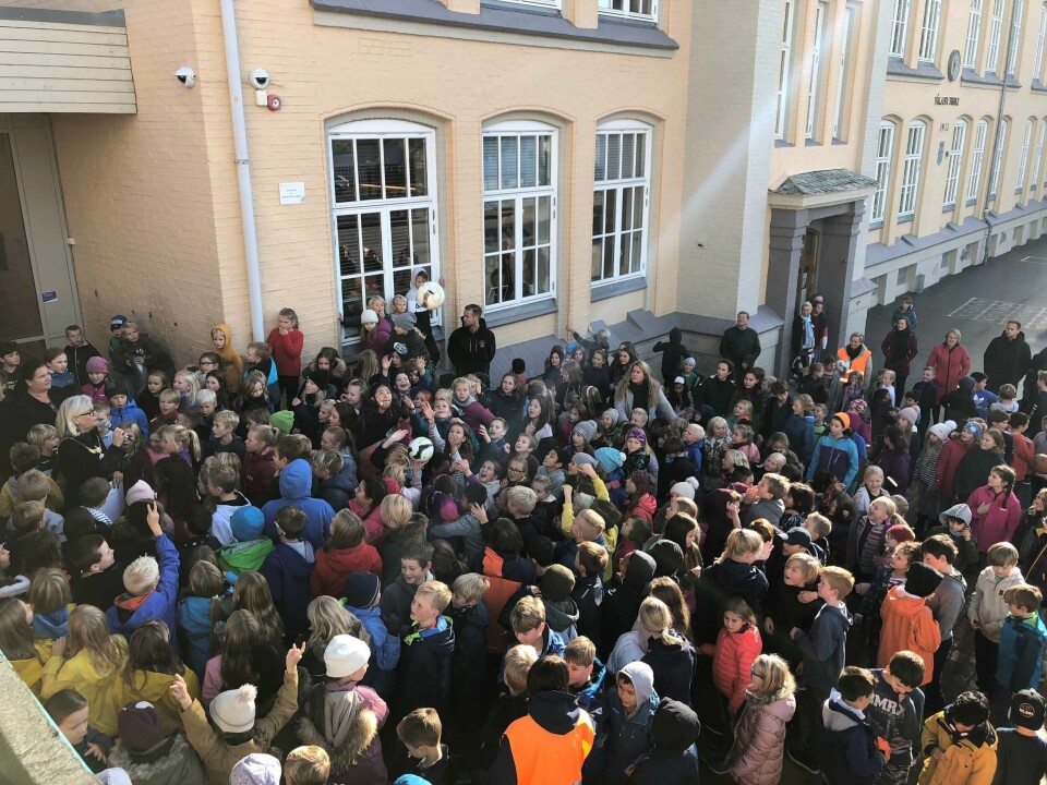 Våland skole gikk helt til topps i Beintøft 2018 og ble beste skole av 467 deltakende skoler på landsbasis. Det ga pris på 10.000 kroner. Foto: Stavanger kommune