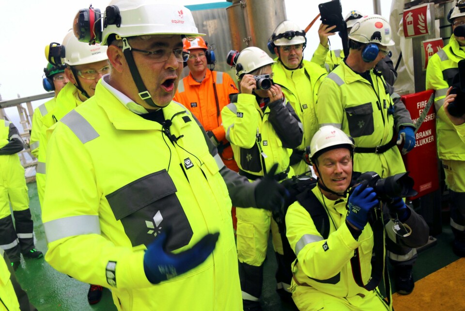 Olje- og energiminister Kjell-Børge Freiberg (Frp) besøkte Johan Sverdrup-feltet tirsdag denne uken. – Dette er velferdsmaskinen som generere verdier til fellesskapet. Olje- og energiminister Kjell-Børge Freiberg (Frp) besøkte Johan Sverdrup-feltet tirsdag denne uken. – Dette er velferdsmaskinen som generere verdier til fellesskapet.