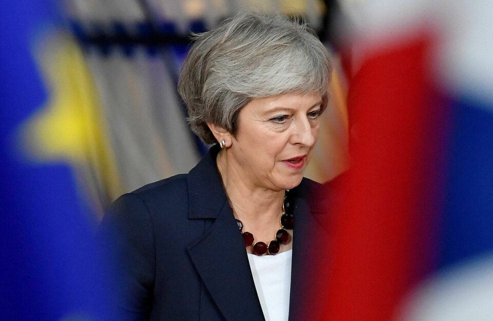 PRESSET: En ekstremt presset statsminister Theresa May møtte EU-kolleger i Brussel onsdag og i går. FOTO: NTB SCANPIX PRESSET: En ekstremt presset statsminister Theresa May møtte EU-kolleger i Brussel onsdag og i går. FOTO: NTB SCANPIX