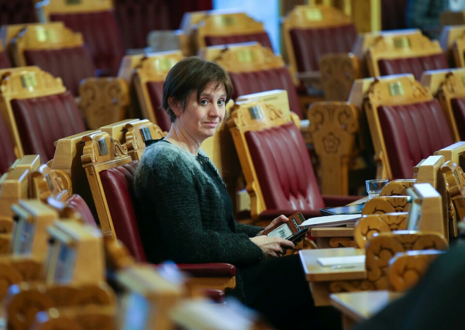 Sps Kjersti Toppe. Oslo 20181017.Kjersti Toppe (sp) i spørretimen.Foto: Vidar Ruud / NTB scanpix