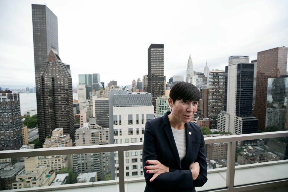 Utenriksministeren Ine Eriksen Søreide, her avbildet under et besøk i New York.