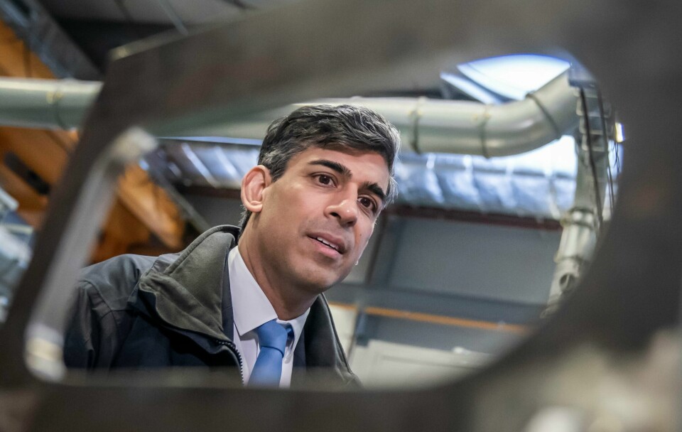 En omfattende britisk meningsmåling peker mot et elendig valgresultat for dagens regjeringsparti. Statsminister Rishi Sunak risikerer å miste plassen i Parlamentet. En omfattende britisk meningsmåling peker mot et elendig valgresultat for dagens regjeringsparti. Statsminister Rishi Sunak risikerer å miste plassen i Parlamentet. Foto: Danny Lawson / PA / AP / NTB