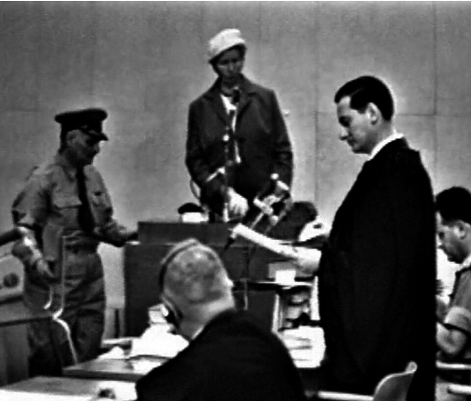 – Hun var en av de ledende personene i motstandsbevegelsen, men det hadde jeg ingen anelse om, sa Henriette Samuel om sin redningskvinne Ingebjørg Sletten da hun i mai 1961 vitnet i rettssaken mot Adolf Eichmann i Jerusalem. Samuel uttrykte stor takknemlighet for hjelpen de norske jødene fikk. SKJERMDUMP: UNITED STATES HOLOCAUST MUSEUM