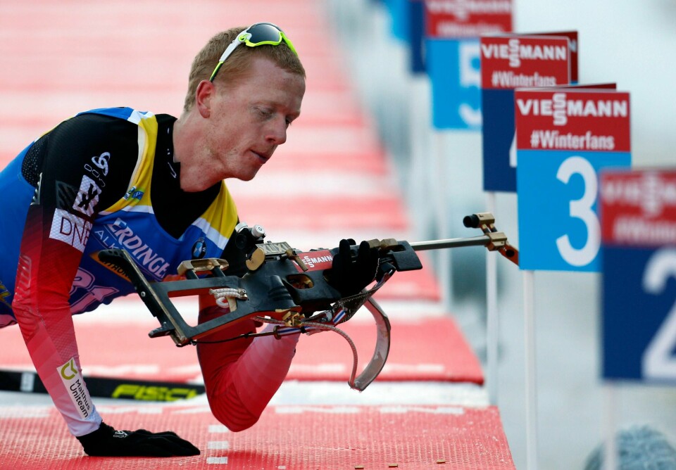 Johannes Thingnes Bø i aksjon i Pokljuka fredag.
