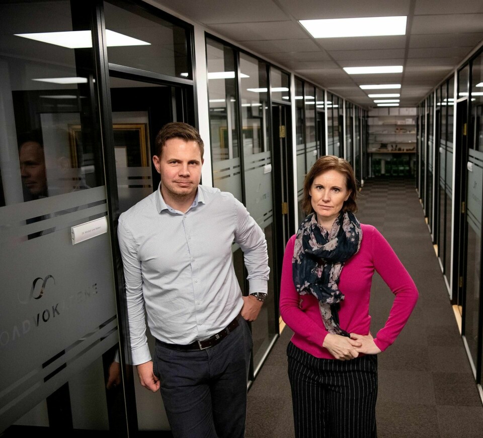 Advokatenes Dom: Fredrik Sverstad Eriksen og Lene Wallem hos Osloadvokatene mener det nye AAP-regelverket er «ufattelig strengt» og at det må endres.