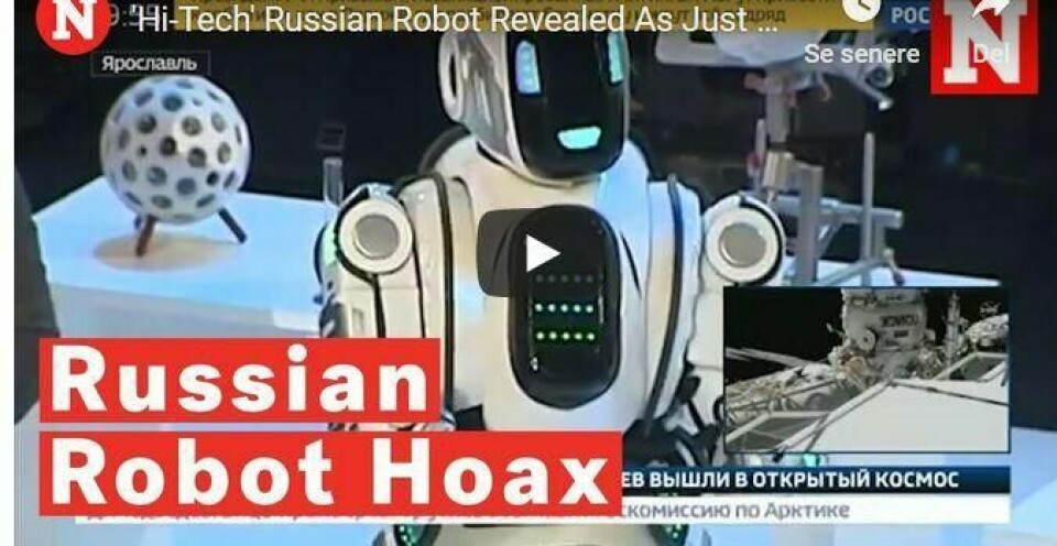 Russland viste fram «fantastisk» robot, men så var det en mann i kostyme ###