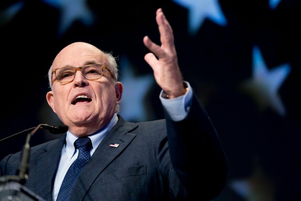 Donald Trumps advokat Rudy Giuliani, her fotografert under et arrangement i mai. Foto: Andrew Harnik / AP / NTB scanpix