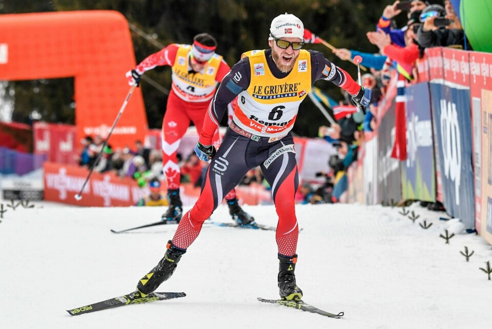 Her ser vi Martin Johnsrud Sundby i monsterbakken 7. januer 2018.