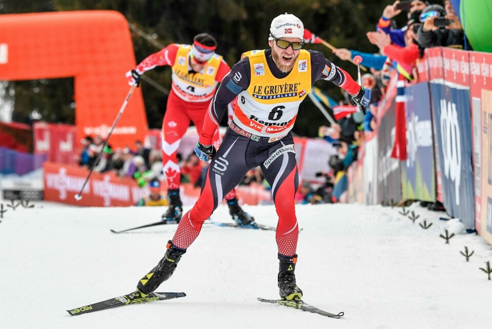 Her ser vi Martin Johnsrud Sundby i monsterbakken 7. januer 2018.