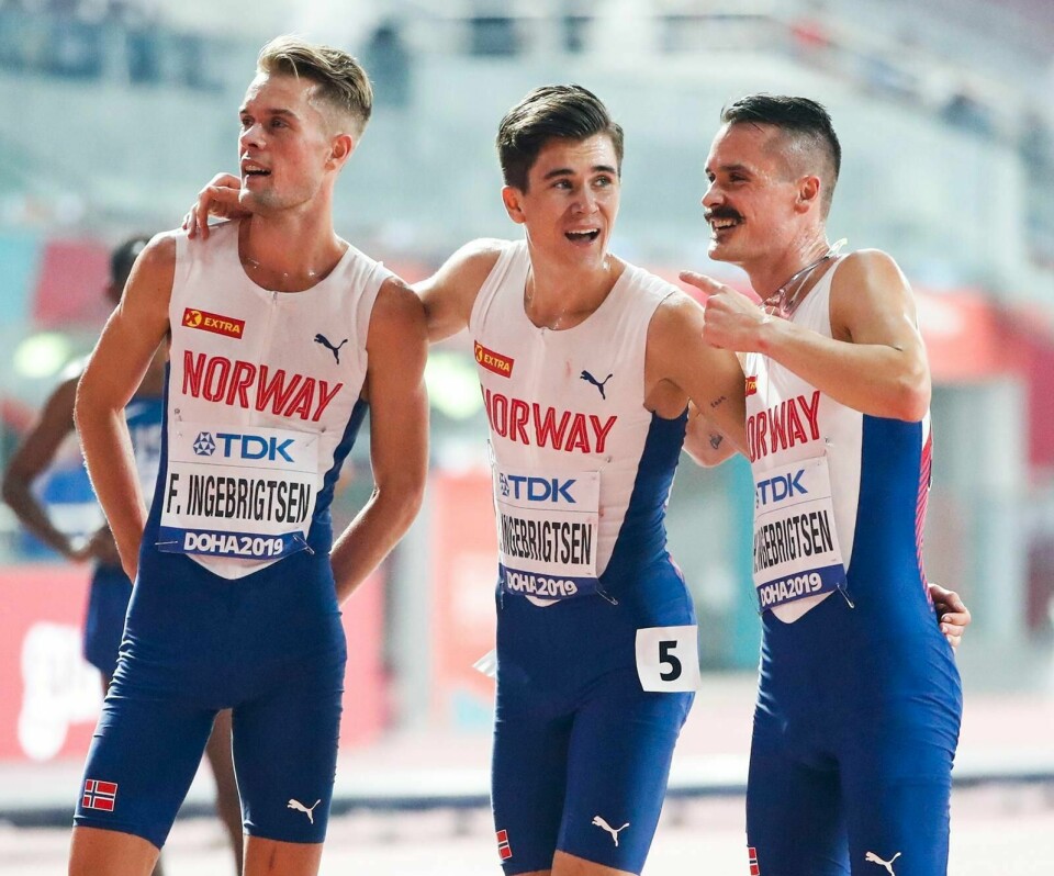 Brødrene Filip (f.v.), Jakob og Henrik Ingebrigtsen er nok tidenes brødretrio i norsk friidrett. Men en mann har utført større bragder enn trioen fra Sandnes ... FOTO: LISE ÅSERUD/NTB SCANPIX