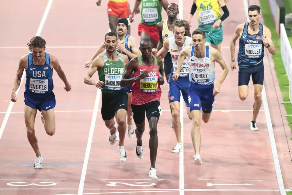 Filip Ingebrigtsen ble bare nummer sju i sitt semifinaleheat på 1500 meter fredag. Foto: Lise Åserud / NTB scanpix