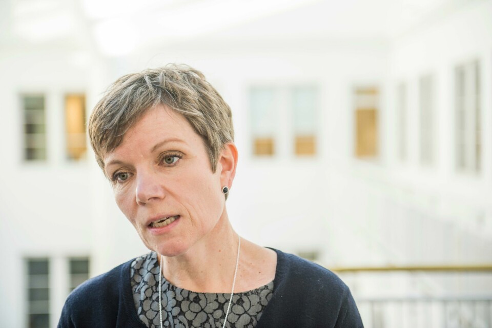 Oslo 20161005.Ny mekling i sykehusstreiken. President i Legeforeningen Marit Hermansen er kalt inn til tvungen mekling hos riksmekleren onsdag. Foto: Fredrik Varfjell / NTB scanpix Oslo 20161005.
Ny mekling i sykehusstreiken. President i Legeforeningen Marit Hermansen er kalt inn til tvungen mekling hos riksmekleren onsdag.
Foto: Fredrik Varfjell / NTB scanpix