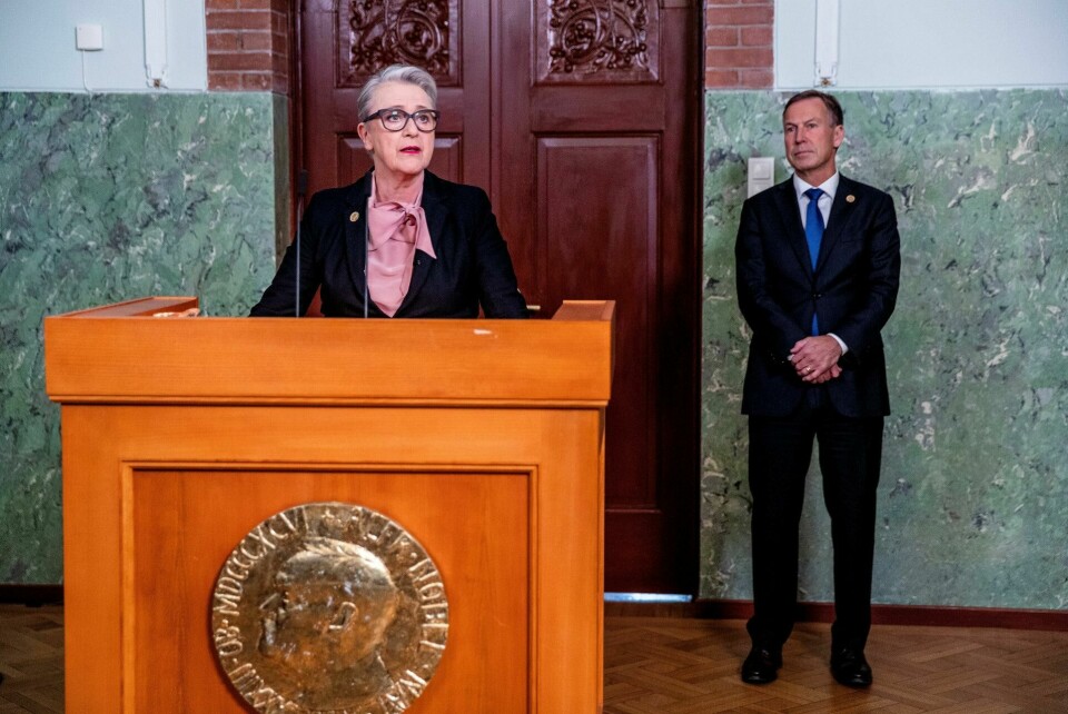Det er nettopp nå statsminister Abiys innsats fortjener anerkjennelse og trenger oppmuntring, mener Nobelkomiteen. Leder Berit kunngjorde prisen. FOTO: NTB SCANPIX Det er nettopp nå statsminister Abiys innsats fortjener anerkjennelse og trenger oppmuntring, mener Nobelkomiteen. Leder Berit kunngjorde prisen. FOTO: NTB SCANPIX