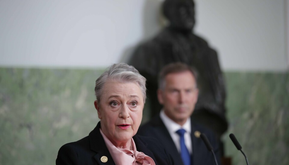 Berit Reiss-Andersen, leder av Nobelkomiteen, kunngjør Nobels fredspris for 2019 på Det Norske Nobelinstitutt i Oslo.