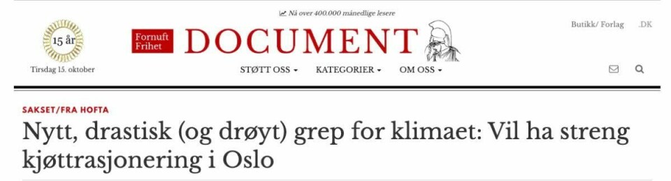 Faktisk.no: Nei, Oslo kommune skal ikke nekte oslofolk å spise mer enn 16 kilo kjøtt i året ###