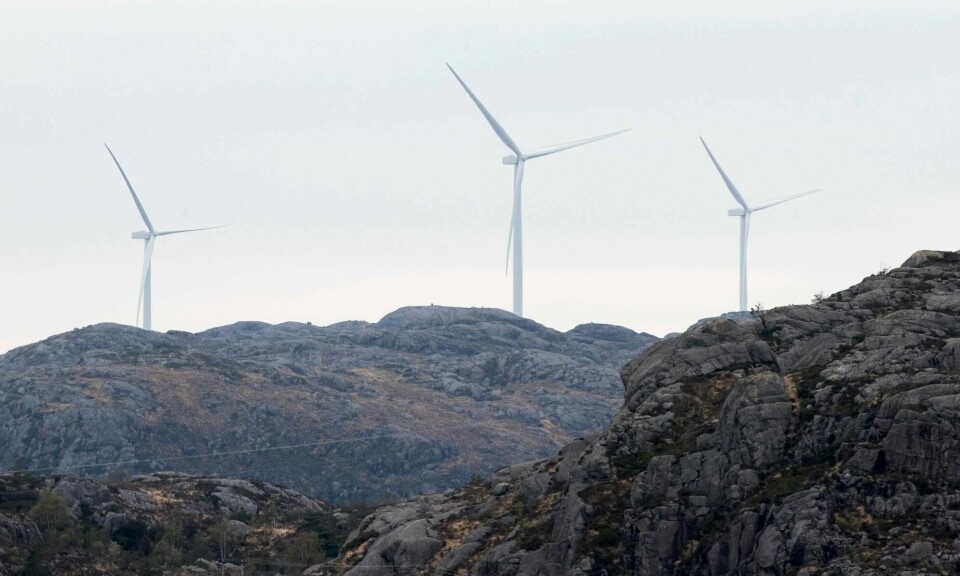 Vindmøller i Eigersund kommune i Rogaland. FOTO: TERJE PEDERSEN/NTB SCANPIX