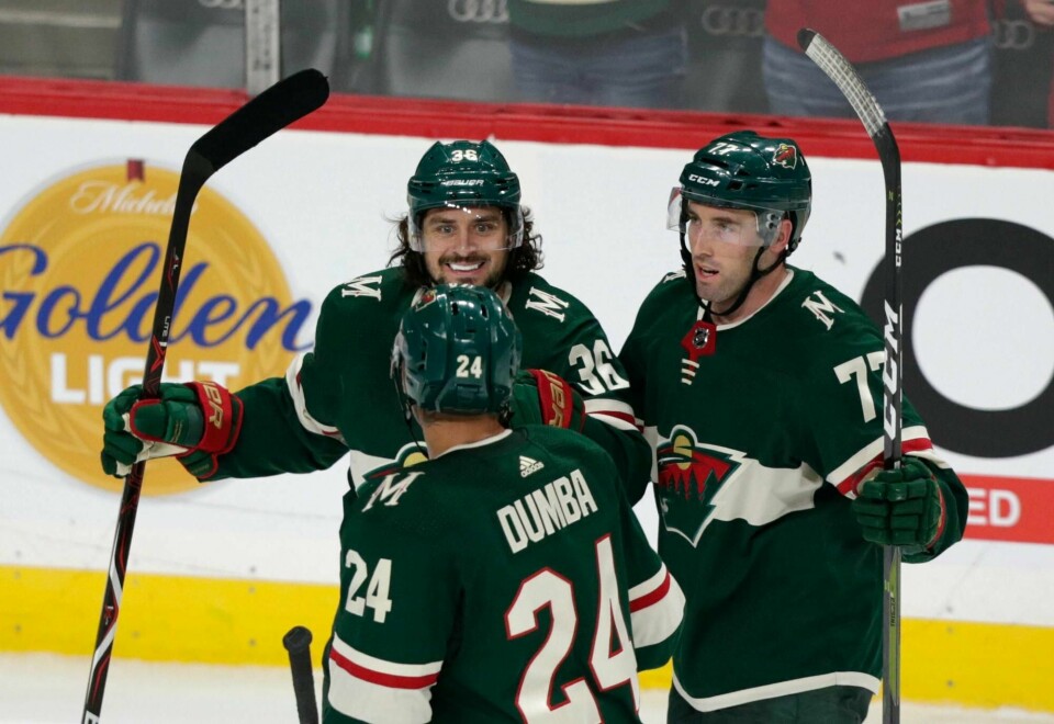 Mats Zuccarello er tilbake fra skade, og klar til kamp igjen for Wild. Foto: Andy Clayton-King / AP