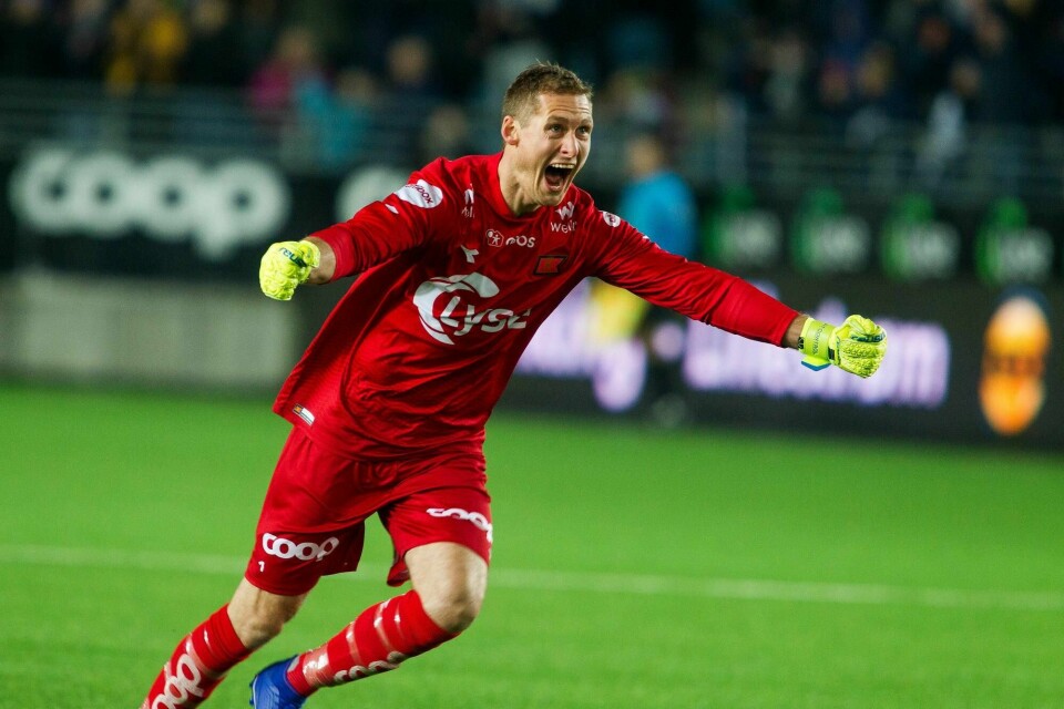 Iven Austbø går bananas underveis i NM-semifinalen mot Ranheim. Viking kjørte over sin motstander og er klar for finalen. FOTO: CARINA JOHANSEN, NTB scanpix