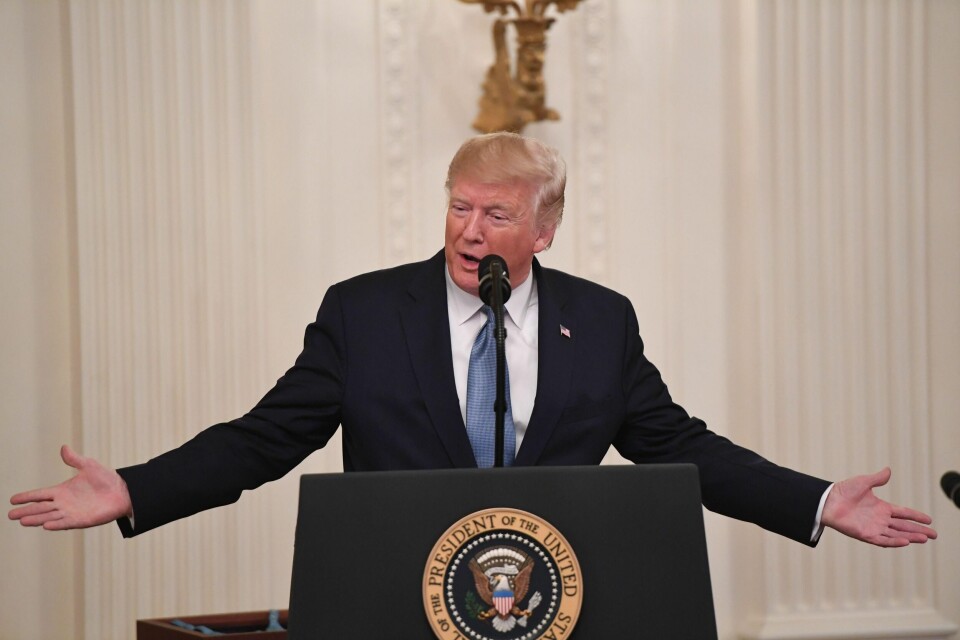 USAs president Donald Trump under en seremoni i Det hvite hus onsdag 30. oktober. Foto: Saul Loeb/NTB scanpix