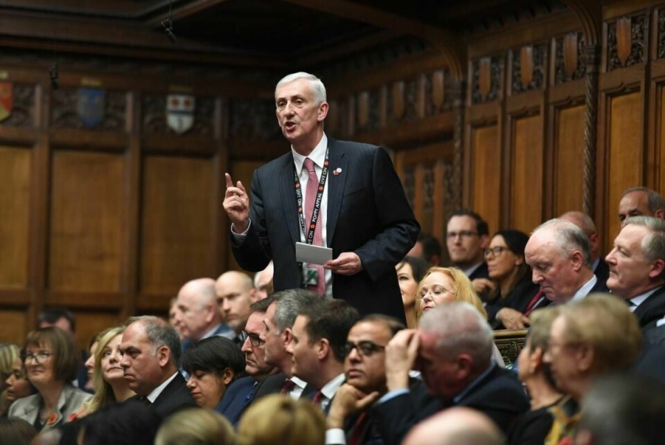 Sir Lindsay Hoyle – han ble slått til ridder i fjor – ble mandag valgt til å etterfølge John Bercow som leder for Underhuset i London. Foto: Jessica Taylor / Underhuset / AP / NTB scanpix