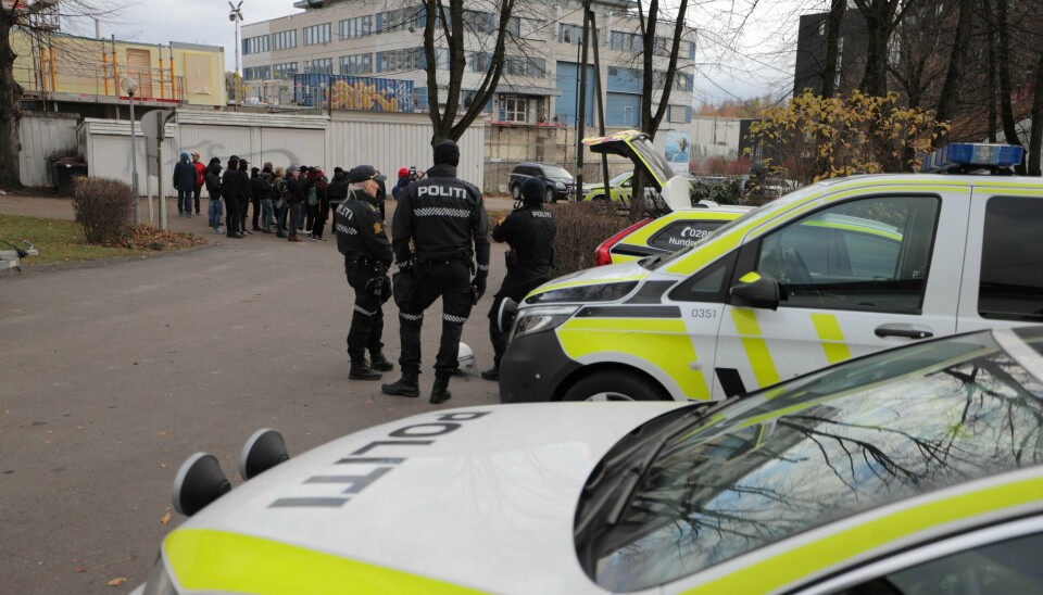 En amerikansk høyreekstremist ble lørdag pågrepet av politiet under et arrangement på Sinsen i Oslo. Foto: Ørn E. Borgen / NTB scanpix