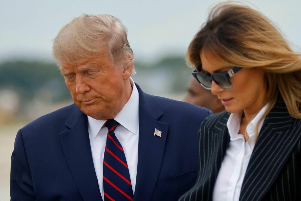 President Donald Trump og kona Melania, her i Ohio tidligere denne uka. Nå er begge smittet av koronaviruset.