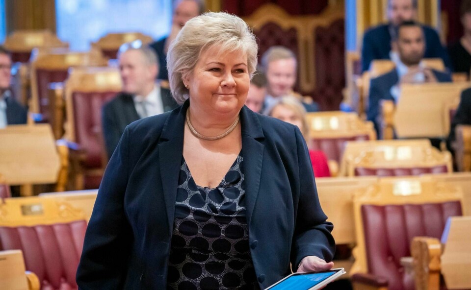 Statsminister Erna Solberg (H) stilte i Stortingets muntlige spørretime onsdag.