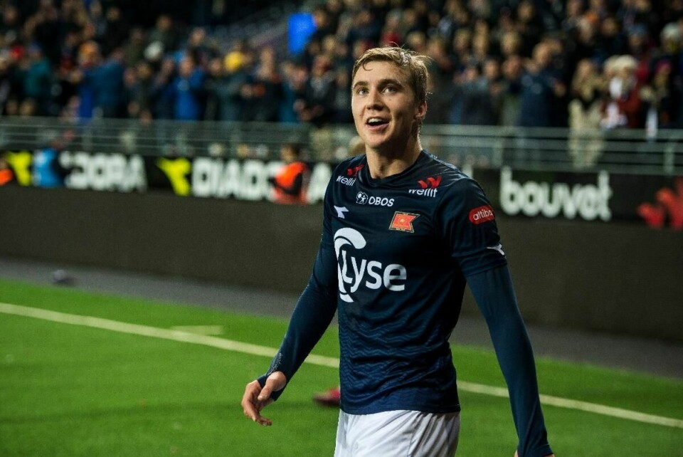 Vikings Kristian Thorstvedt scoret to mål og sørget for 2-1-seier mot Kypros i U21-landslagets EM-kvalifisering fredag. Her fra cupkampen mellom Viking og Ranheim.