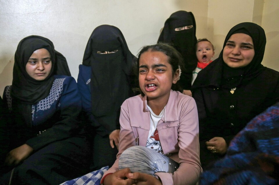 Sørgende palestinere i begravelsen til en drept kriger i Islamske Jihad 14. november 2019.