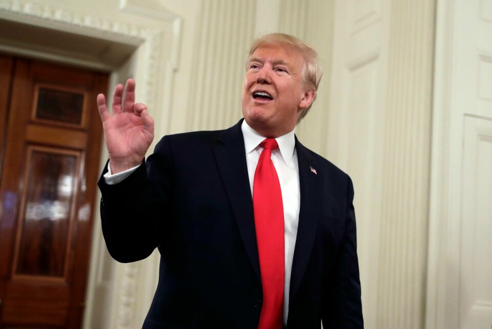 President Donald Trump sier at grunnen til at kinesiske soldater ikke har gått inn i Hongkong ennå, er fordi han har bedt Kinas president om å la være. Foto: AP / NTB scanpix